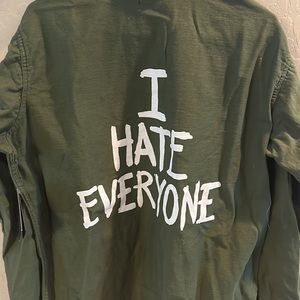 Unisex Jac Vanek “I hate everyone” army jacket